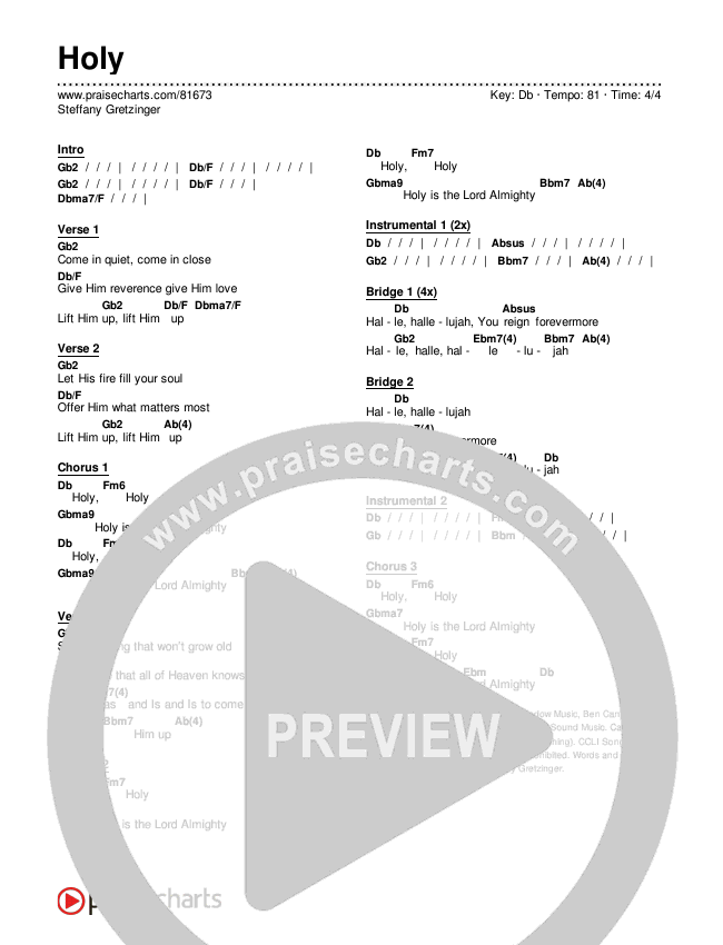 Holy Chords & Lyrics (Steffany Gretzinger)