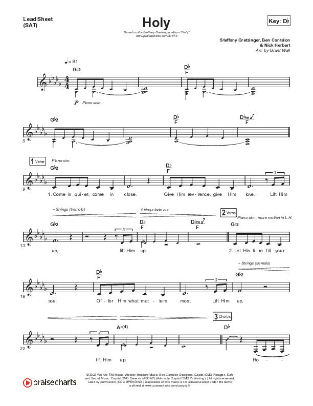 Holy Lead Sheet (SAT) (Steffany Gretzinger)
