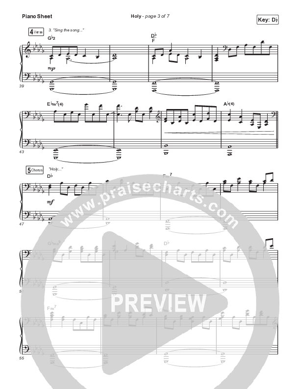 Holy Piano Sheet (Steffany Gretzinger)