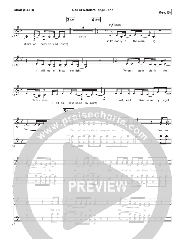 God Of Wonders (Live) Choir Sheet (SATB) (Mac Powell / Andrew Ripp)