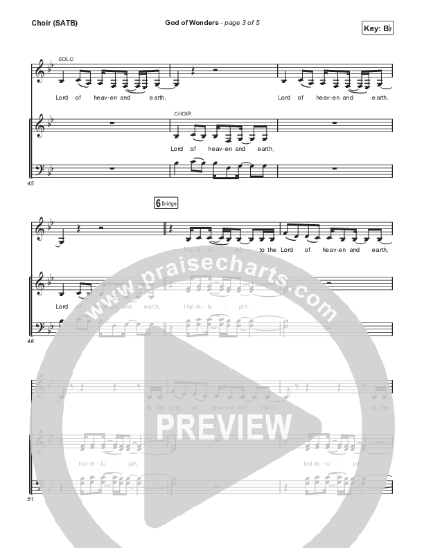 God Of Wonders (Live) Choir Sheet (SATB) (Mac Powell / Andrew Ripp)