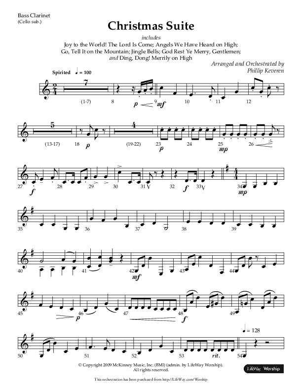 Christmas Suite (Choral Anthem SATB) Bass Clarinet (Lifeway Choral / Arr. Phillip Keveren)