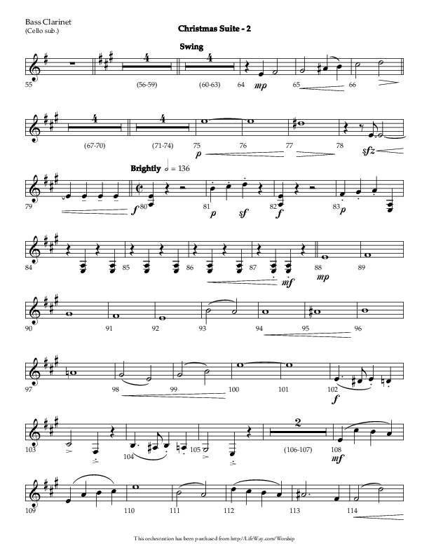 Christmas Suite (Choral Anthem SATB) Bass Clarinet (Lifeway Choral / Arr. Phillip Keveren)