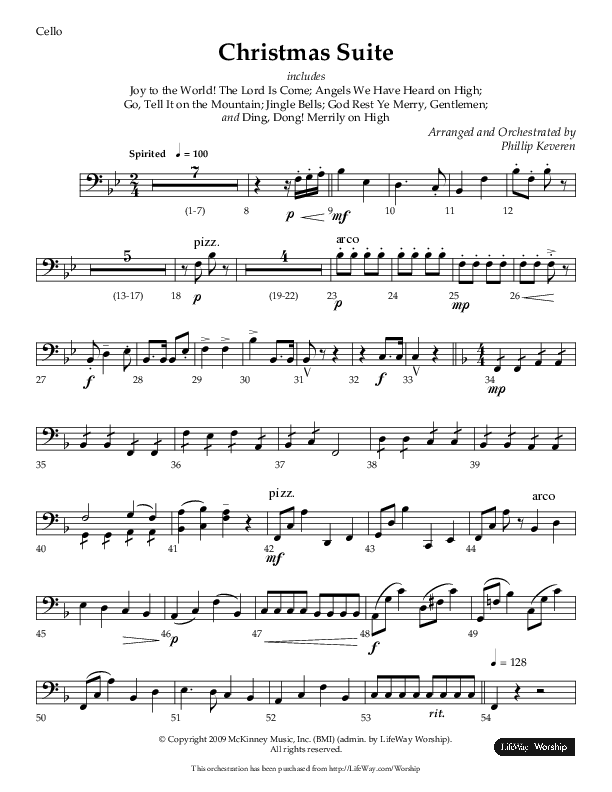 Christmas Suite (Choral Anthem SATB) Cello (Lifeway Choral / Arr. Phillip Keveren)