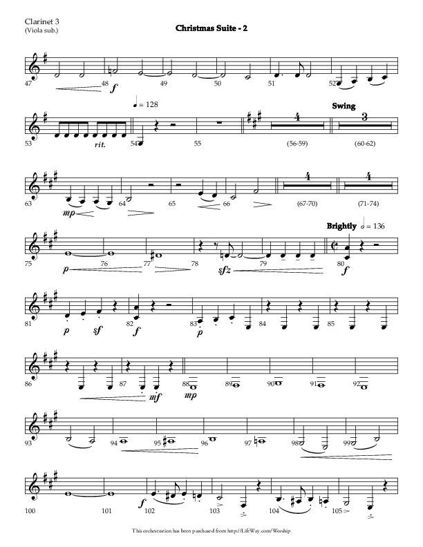 Christmas Suite (Choral Anthem SATB) Clarinet 3 (Lifeway Choral / Arr. Phillip Keveren)