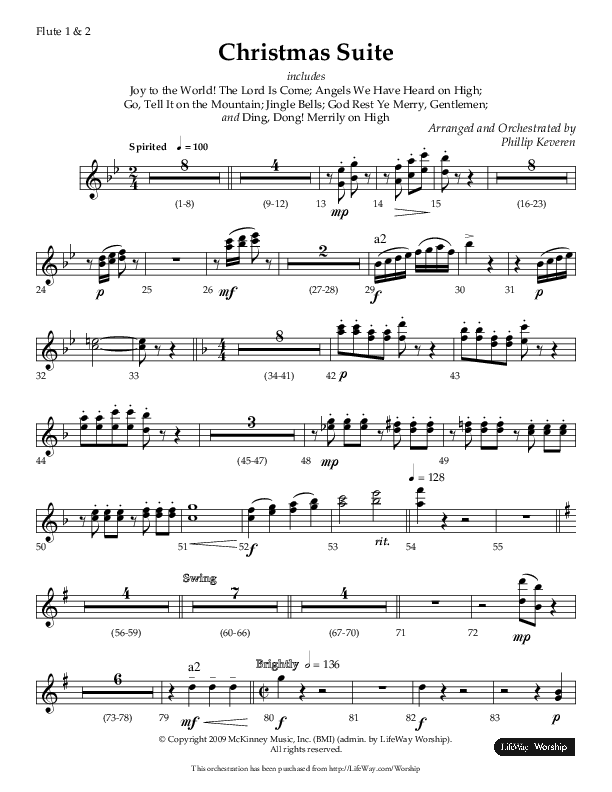 Christmas Suite (Choral Anthem SATB) Flute 1/2 (Lifeway Choral / Arr. Phillip Keveren)