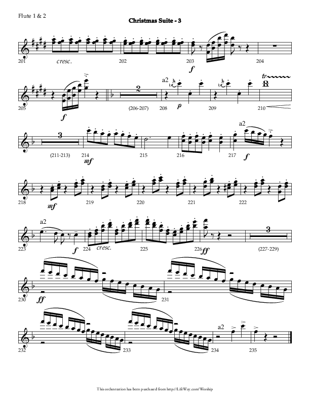 Christmas Suite (Choral Anthem SATB) Flute 1/2 (Lifeway Choral / Arr. Phillip Keveren)