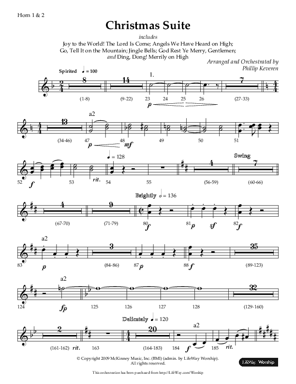 Christmas Suite (Choral Anthem SATB) French Horn 1/2 (Lifeway Choral / Arr. Phillip Keveren)