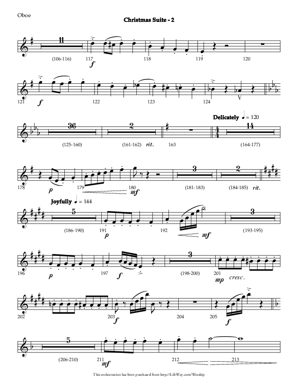 Christmas Suite (Choral Anthem SATB) Oboe (Lifeway Choral / Arr. Phillip Keveren)