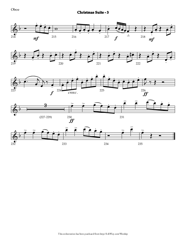 Christmas Suite (Choral Anthem SATB) Oboe (Lifeway Choral / Arr. Phillip Keveren)