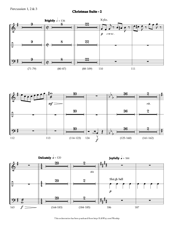 Christmas Suite (Choral Anthem SATB) Percussion (Lifeway Choral / Arr. Phillip Keveren)