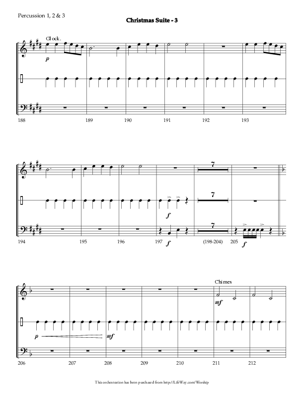 Christmas Suite (Choral Anthem SATB) Percussion (Lifeway Choral / Arr. Phillip Keveren)