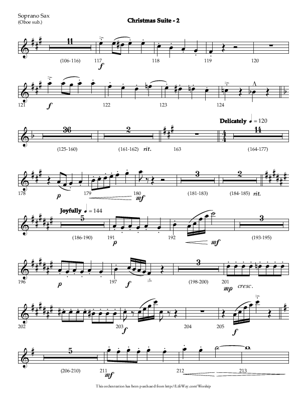 Christmas Suite (Choral Anthem SATB) Soprano Sax (Lifeway Choral / Arr. Phillip Keveren)