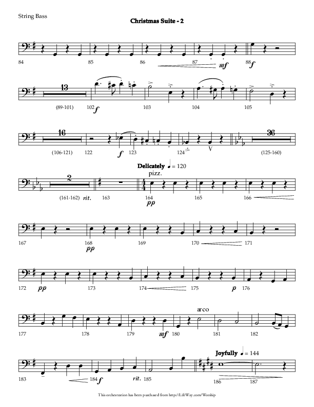 Christmas Suite (Choral Anthem SATB) String Bass (Lifeway Choral / Arr. Phillip Keveren)