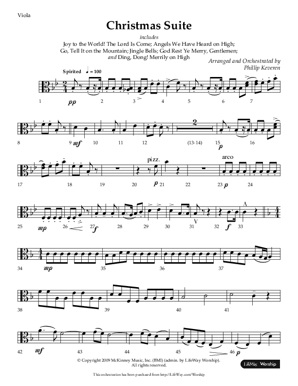 Christmas Suite (Choral Anthem SATB) Viola (Lifeway Choral / Arr. Phillip Keveren)