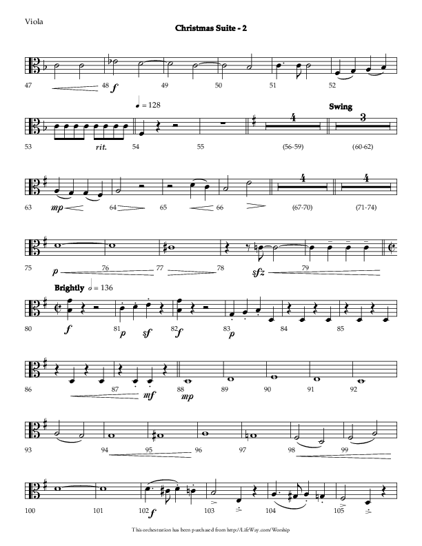 Christmas Suite (Choral Anthem SATB) Viola (Lifeway Choral / Arr. Phillip Keveren)