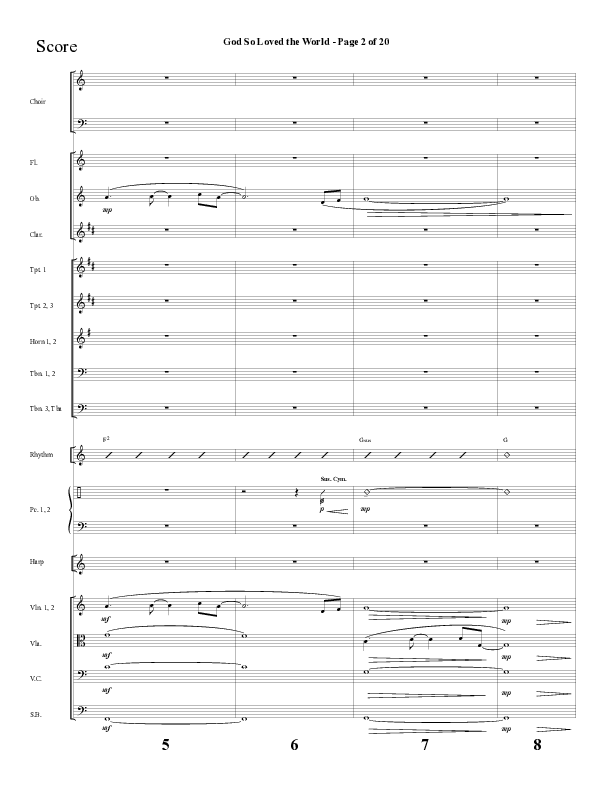 God So Loved The World (Choral Anthem SATB) Orchestration (Lifeway Choral / Arr. Cliff Duren)