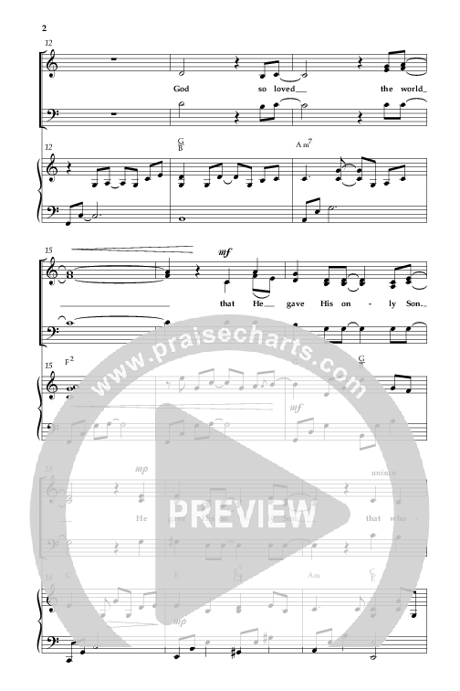 God So Loved The World (Choral Anthem SATB) Anthem (SATB/Piano) (Lifeway Choral / Arr. Cliff Duren)