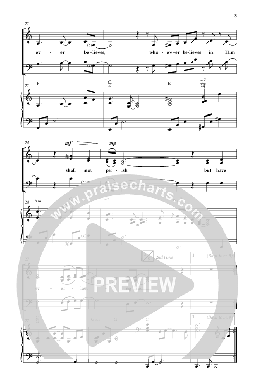 God So Loved The World (Choral Anthem SATB) Anthem (SATB/Piano) (Lifeway Choral / Arr. Cliff Duren)