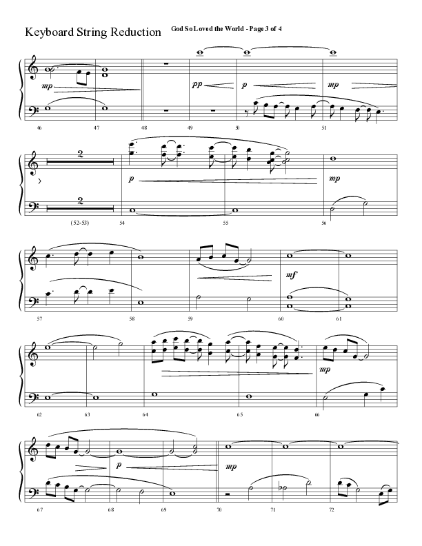 God So Loved The World (Choral Anthem SATB) String Reduction (Lifeway Choral / Arr. Cliff Duren)