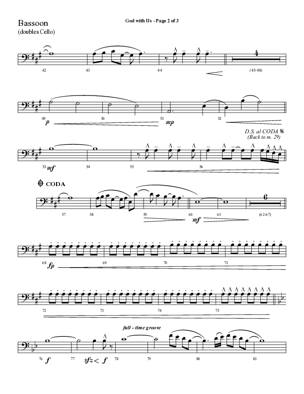 God With Us (Choral Anthem SATB) Bassoon (Lifeway Choral / Arr. Cliff Duren)