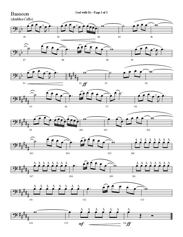 God With Us (Choral Anthem SATB) Bassoon (Lifeway Choral / Arr. Cliff Duren)