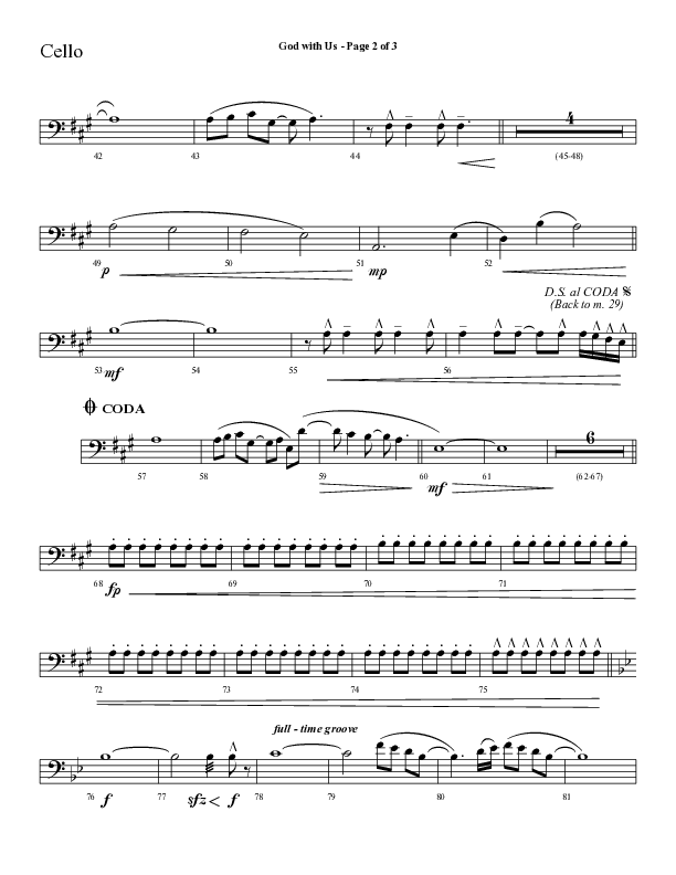 God With Us (Choral Anthem SATB) Cello (Lifeway Choral / Arr. Cliff Duren)