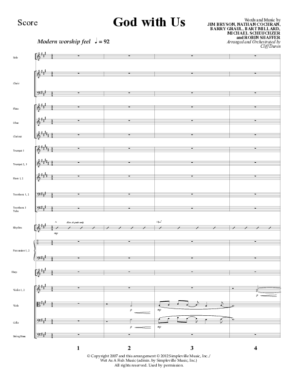God With Us (Choral Anthem SATB) Orchestration (Lifeway Choral / Arr. Cliff Duren)