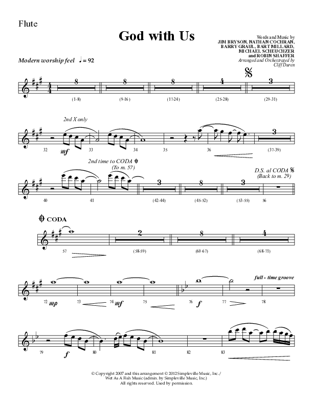 God With Us (Choral Anthem SATB) Flute (Lifeway Choral / Arr. Cliff Duren)