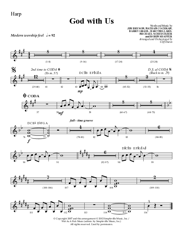 God With Us (Choral Anthem SATB) Harp (Lifeway Choral / Arr. Cliff Duren)