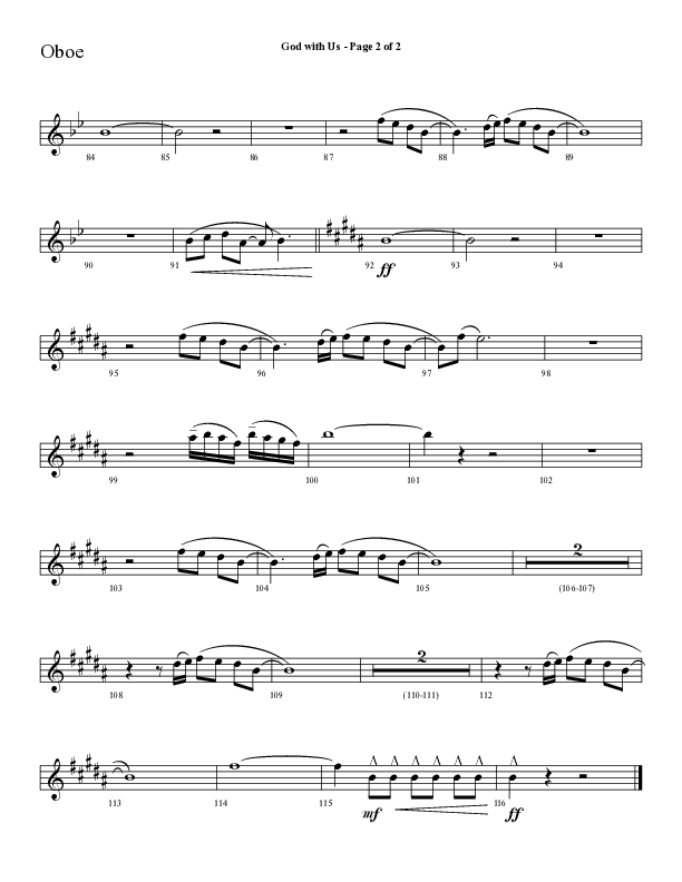 God With Us (Choral Anthem SATB) Oboe (Lifeway Choral / Arr. Cliff Duren)