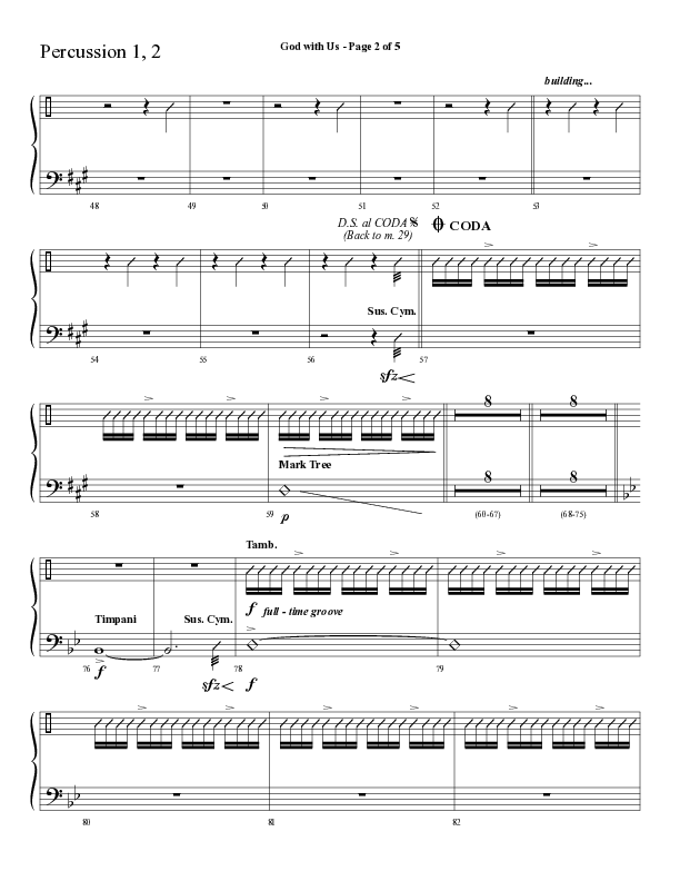 God With Us (Choral Anthem SATB) Percussion 1/2 (Lifeway Choral / Arr. Cliff Duren)