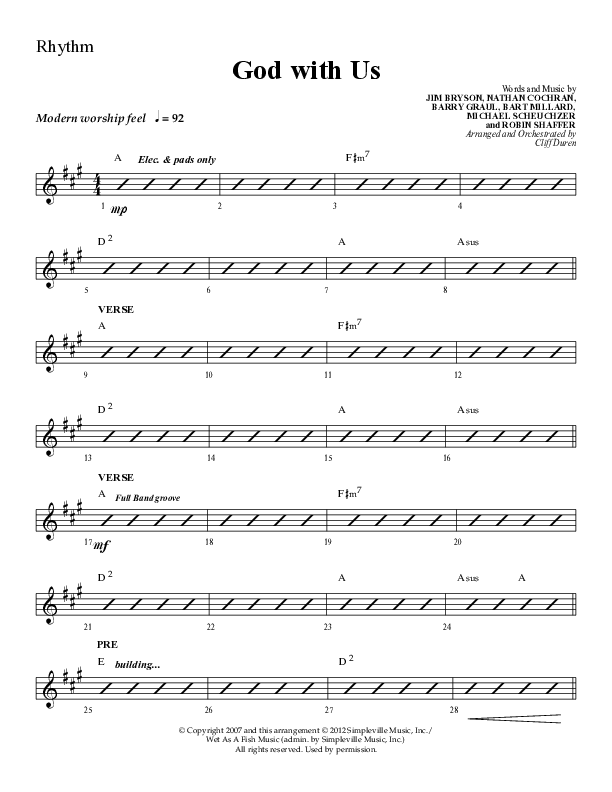 God With Us (Choral Anthem SATB) Lead Melody & Rhythm (Lifeway Choral / Arr. Cliff Duren)