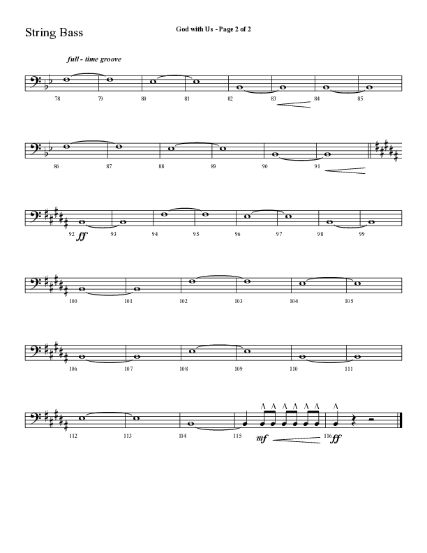 God With Us (Choral Anthem SATB) String Bass (Lifeway Choral / Arr. Cliff Duren)