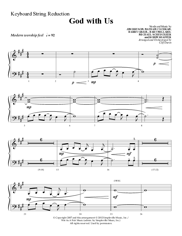God With Us (Choral Anthem SATB) String Reduction (Lifeway Choral / Arr. Cliff Duren)