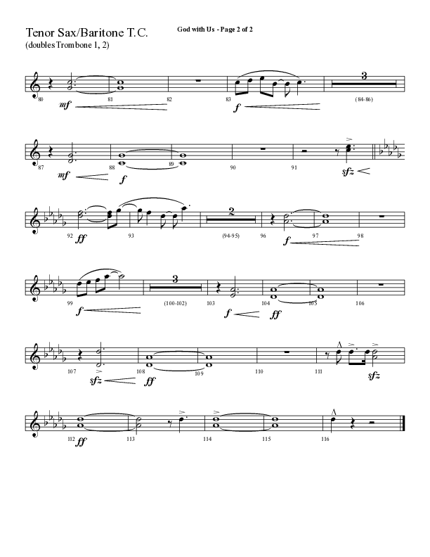 God With Us (Choral Anthem SATB) Tenor Sax/Baritone T.C. (Lifeway Choral / Arr. Cliff Duren)