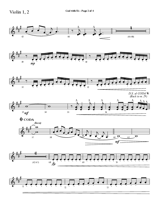 God With Us (Choral Anthem SATB) Violin 1/2 (Lifeway Choral / Arr. Cliff Duren)