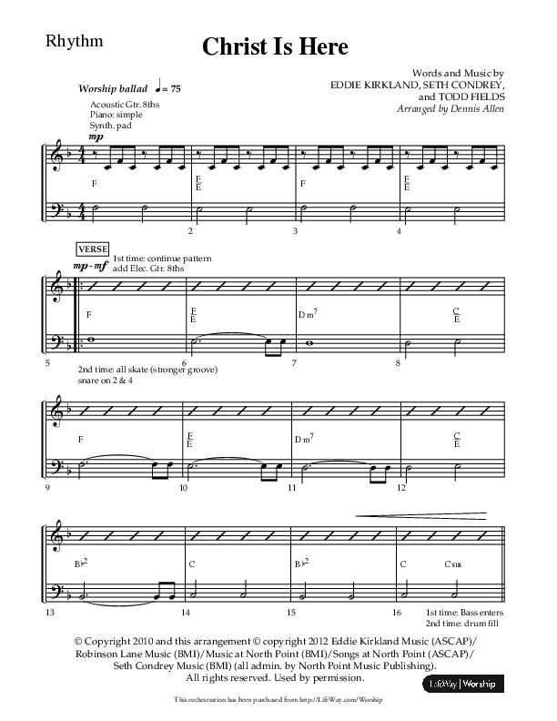 Christ Is Here (Choral Anthem SATB) Lead Melody & Rhythm (Lifeway Choral / Arr. Dennis Allen)