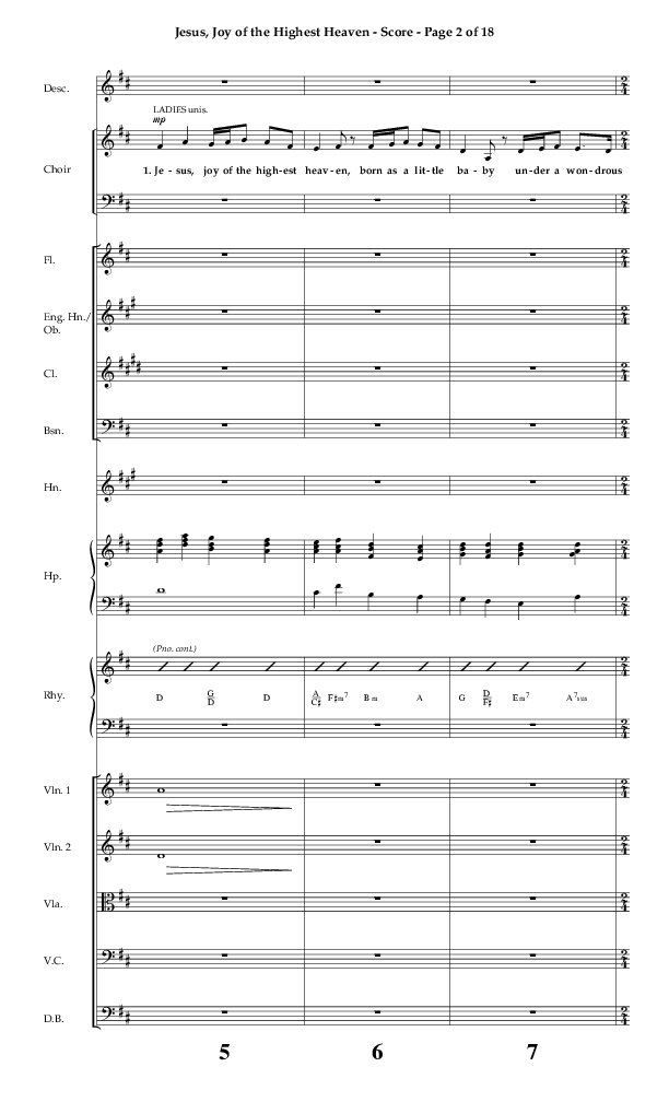 Jesus Joy Of The Highest Heaven (Choral Anthem SATB) Conductor's Score (Arr. Don Cason / Arr. David Wise / Orch. J.A.C. Redford)
