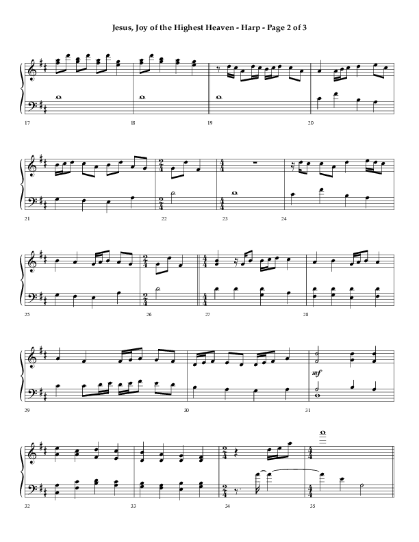 Jesus Joy Of The Highest Heaven (Choral Anthem SATB) Harp (Arr. Don Cason / Arr. David Wise / Orch. J.A.C. Redford)