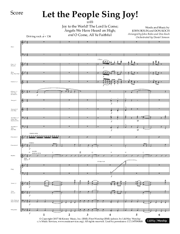 Let The People Sing Joy (Choral Anthem SATB) Orchestration (Arr. John Bolin / Arr. Don Koch / Orch. Daniel Semsen)