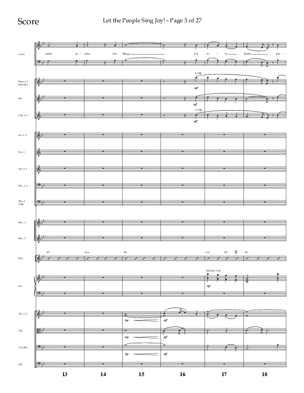 Let The People Sing Joy (Choral Anthem SATB) Conductor's Score (Arr. John Bolin / Arr. Don Koch / Orch. Daniel Semsen)