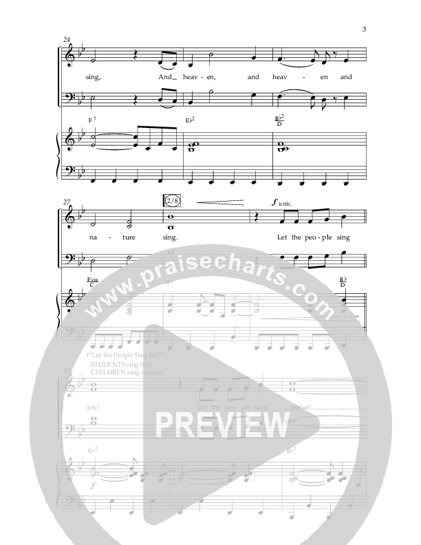 Let The People Sing Joy (Choral Anthem SATB) Anthem (SATB/Piano) (Arr. John Bolin / Arr. Don Koch / Orch. Daniel Semsen)