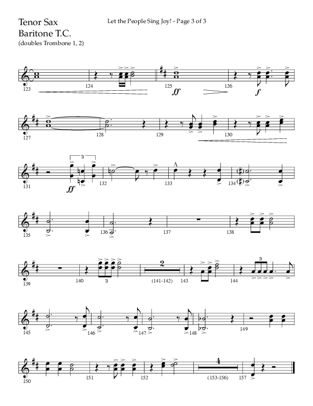 Let The People Sing Joy (Choral Anthem SATB) Tenor Sax/Baritone T.C. (Arr. John Bolin / Arr. Don Koch / Orch. Daniel Semsen)