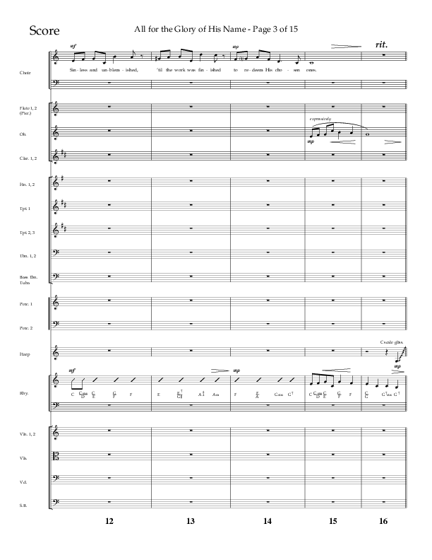 All For The Glory Of His Name (Choral Anthem SATB) Conductor's Score (Lifeway Choral / Arr. Mike Harland)