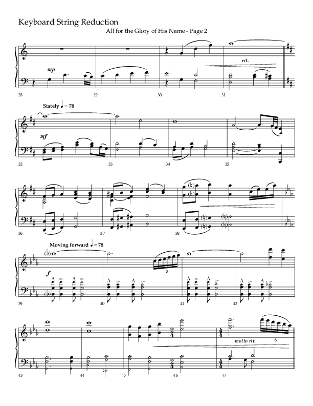 All For The Glory Of His Name (Choral Anthem SATB) String Reduction (Lifeway Choral / Arr. Mike Harland)