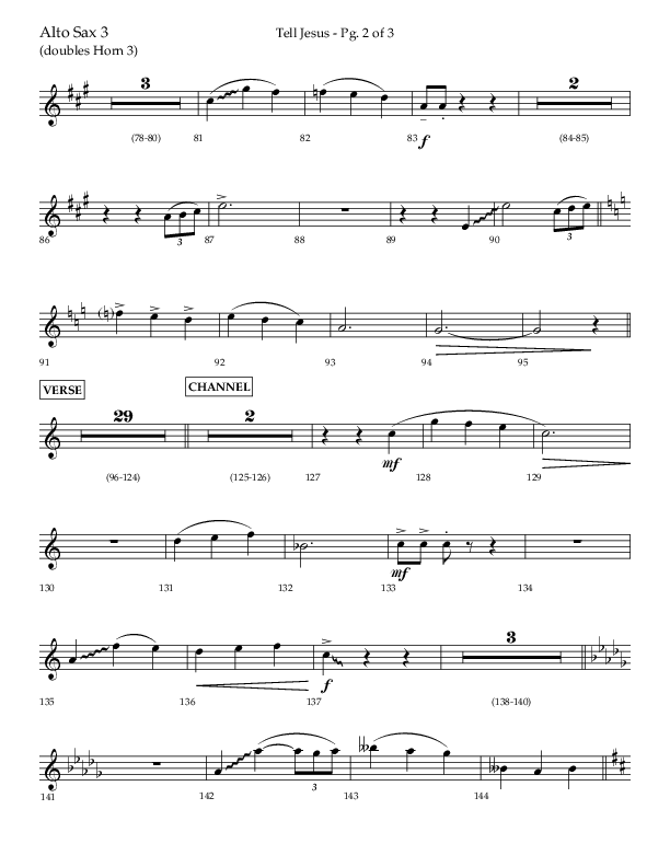 Tell Jesus (with I Must Tell Jesus) (Choral Anthem SATB) Alto Sax (Lifeway Choral / Arr. Bradley Knight)