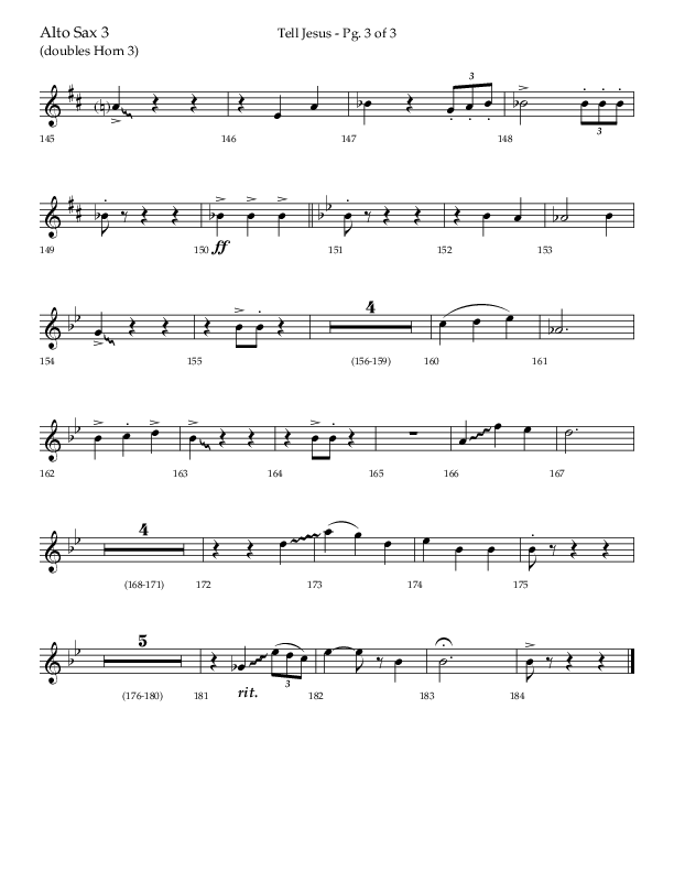 Tell Jesus (with I Must Tell Jesus) (Choral Anthem SATB) Alto Sax (Lifeway Choral / Arr. Bradley Knight)