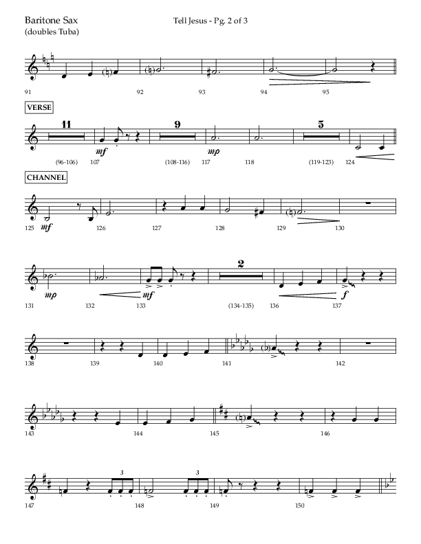 Tell Jesus (with I Must Tell Jesus) (Choral Anthem SATB) Bari Sax (Lifeway Choral / Arr. Bradley Knight)