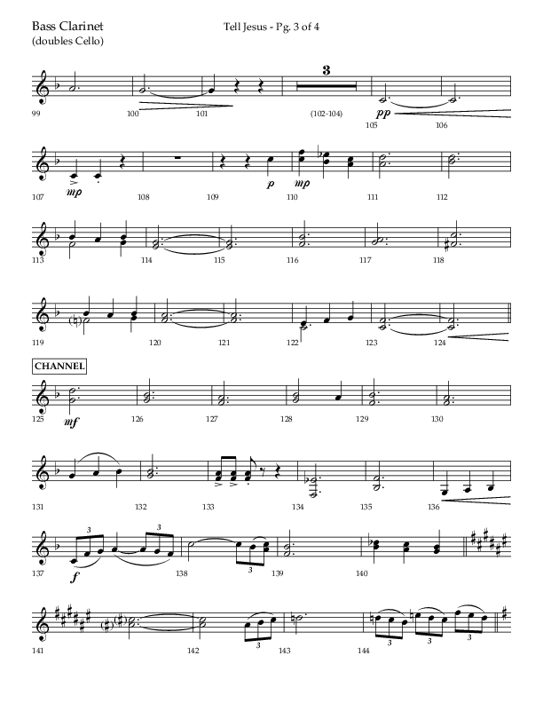 Tell Jesus (with I Must Tell Jesus) (Choral Anthem SATB) Bass Clarinet (Lifeway Choral / Arr. Bradley Knight)